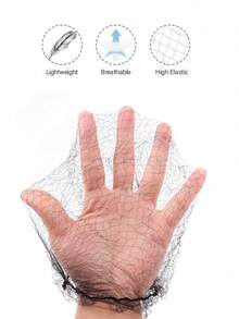 黑色发网 - 200 件/140 件/100 件/80 件/60 件/40 件/20 件 20 英寸，发网弹性隐形弹力网，适用于餐饮服务、芭蕾发髻、睡觉、女士和假发（黑色）