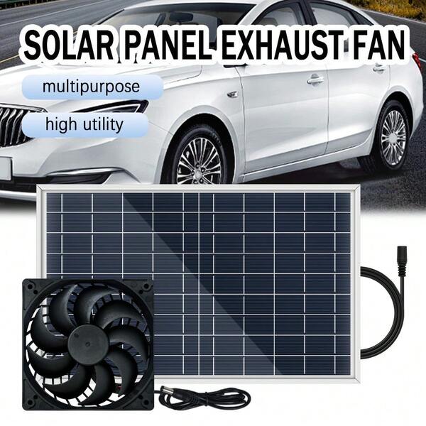 ZGZXSEXHZ لوحة طاقة شمسية محمولة 10 واط مع مروحة، مناسبة للسفر بالمركبات الترفيهية والرحلات الذاتية والتخييم في الهواء الطلق وتبريد الشرفة/الشرفة وتهوية بيت الحيوانات الأليفة وتبريد الخيمة والنزهات والشواء وراحة المشي والصيد والتبريد في المزرعة والبيت الزجاجي وشحن البنك الطاقة والطاقة الاحتياطية الطارئة، خفيفة الوزن ومحمولة للاستخدام في أي وقت وأي مكان للهواء النظيف والطاقة النظيفة