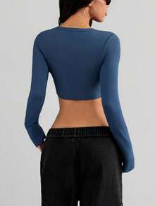 AITYI Studio Women's T-Shirt, Fashion Outdoor Casual Daily Commute Asymmetrical Hem Drawstring Design, Sweet For Back To School, Graduation, Christmas, New Year 2025 Autumn New Knit Comfortable Top