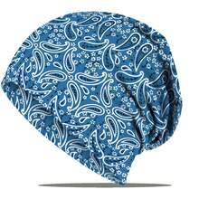 1/8顶 亮丽佩斯利印花宽松针织帽，男女通用，时尚弹力无檐帽，柔软针织帽，癌症主题帽，柔软弹力涤纶针织帽，可机洗，适合教师节、毕业典礼、父亲节等场合，休闲头饰，无檐帽 - 彩色 - 查看 15