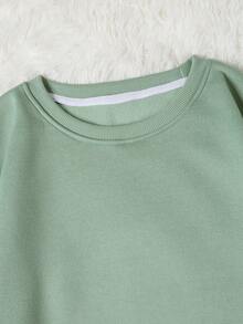 LCWomen's Drop Shoulder Long Sleeve Sweatshirt,Long Sleeve Tops Graduation,Back To School Outfits,Graduation,Teacher Outfits Women,Back To School Pullover Fall OutfitCasual Daily Wear - 薄荷綠 - 查看 5