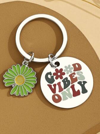 Good Vibes Only Keychain Self Care Gifts For Women Thinking Of You Gifts For Women Girls Birthday Christmas Gift For Woman Relaxation Green Gift Bag Charms Car Teacher Friend Sister Gift Ideas