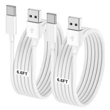 1~3 条 USB A 转 USB C 快速充电线，3 英尺/6 英尺长车载充电器 Type C 线，兼容 17 16 15 Pro/Pro Max/Plus，兼容三星 Galaxy S25 S24 S23 S22 S21 S20 S10 A55 A54 翻盖手机 - 白色 - 查看 11