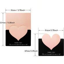 20PCS Heart Shaped Gift Cards Thank You Cards Notes Foldable Holiday Greeting Card Blank Inside For Small Business Coworkers Employees Students Teachers Family Friends New Year Valentine S Day - như hình ảnh - Xem 2