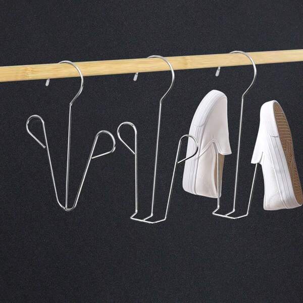 Stainless Steel Shoe Drying Rack, U-Shaped Dormitory Balcony Clothes Hanger, Windproof Hook Shoe Drying Rack, Outdoor Thickened Shoe Drying Rack