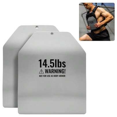 Curved 14.5 LB Weight Vest Plates For Enhanced Strength Training - Set Of 2 Adjustable Workout Plates For Fitness, CrossFit, And Resistance Training