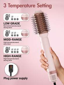 吹风机刷可拆卸五合一造型和干燥系统，快速干燥，卷发平滑和造型，自动卷发器，直发器/直发刷，适用于直发，卷发，波浪发，合适的礼物