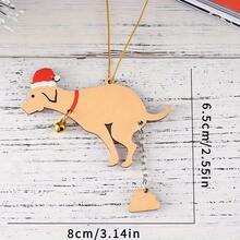 1pc DIY Funny Poop Puppy Wooden Christmas Tree Decoration Pendant Creative Ornament Pendant Merry Christmas Gift, Xmas Decor, Christmas Tree Decor, Christmas Decor, Christmas Tree Ornament Decor, Christmas Decorations , Christmas Decorations