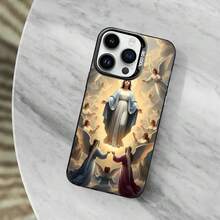 Funda de Teléfono Arte Virgen de Guadalupe Compatible con  11,12,13,16,14,15,Mini,Pro,XS,MAX Cubierta Negra Mate Antigolpes, Cubierta Compatible con Funda  17, Funda  17 Pro, Funda  17 Pro Max - z4 - Ver 11