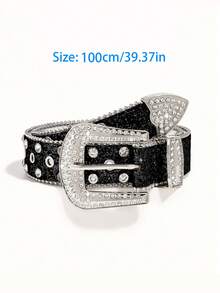 1条水钻腰带，朋克风铆钉腰带，适合搭配夹克或派对装饰，闪耀街头风，四季皆宜，夏季、校园休闲、商务场合皆可佩戴，是送给男友、丈夫、父亲、男士的理想礼物，日常穿着时尚百搭，适合青少年、户外、度假、运动、旅行、街头、波西米亚风、复古风等各种场合，也适合秋季、万圣节等秋冬季佩戴。适合青少年、青年、男士，休闲、户外、运动、度假、毕业礼物、生日礼物、日常穿着。 - 銀色 - 查看 17