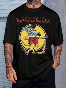 Ratos De Porão T-Shirt National Rock Band Shirt Blouse Unisex Male Female 100% Cotton Top Premium Streetwear Launch Fast Shipping Various Colors!! Plus Size - 黑色 - 查看 1