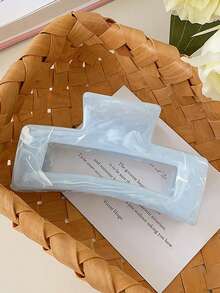3pcs/1pc 4.33in/11cm White, Blue, Pink Square Plastic Hair Clips, Lightweight, Fashionable, Elegant, Simple, Solid Color, Suitable For Bathroom, Daily Outing, Casual, Party, Commute, Beach, Hairstyles Like Ponytail, Updo, Washing Face And Makeup, Accessories Matching Hair Claws Claw Clips Hair Jaw Clip Hair Clamps Hair Clutch Hair Claw Clip Fall Winter Hair Accessories For Women For Vacation Outfits Woman Summer Outfits - Multicolor - View 7