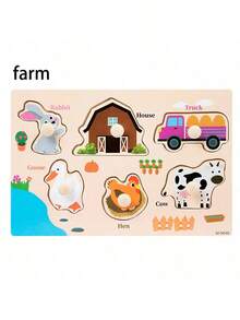1pc Wooden Mushroom Peg Matching Board, Montessori Educational Toy For 3+ Years Old Kids - Includes Numbers, Animals, Letters, Cars, Vegetables, Fruits, Geometric Shapes, Ocean Patterns, Develops Hand-Eye Coordination & Intelligence - Mushroom Nail Matching Board - View 14