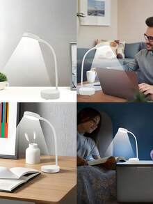 1pc LED Desk Lamp, USB Powered, 3 Dimming Levels, 3 Color Modes, Eye-Caring, 360° Rotation, Suitable For Study Room, Bedroom, Living Room, Office, Learning Or Reading, Office Supplies - White - View 13