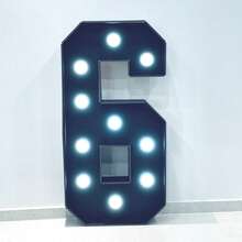 1Pc 73cm/28.74inch Cool Light Black KT Board Number Light Sign (0-9) Number Frame - Suit For Birthday/Anniversary/Wedding Photo Props & Ambience Decor--8/10pcs Light - White - View 5