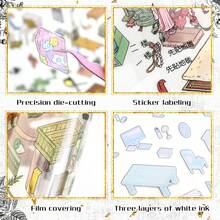 新款大尺寸3D场景微缩贴纸,3D立体小房子微缩场景贴纸,成人儿童DIY景观贴纸,益智玩具贴纸,剪贴簿装饰贴纸,适用于装饰柱子、DIY贴纸、万圣节、复活节、圣诞节、朋友聚会礼物、剪贴簿用品、趣味贴纸、笔记本电脑贴纸、Kindle手机贴纸 - 彩色 - 查看 12