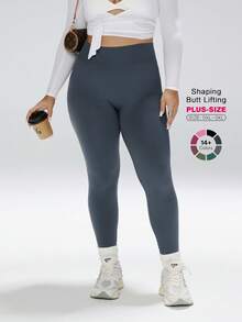 TNTOR Leggings deportivos de cintura elástica de unicolor sin costuras para mujer talla grande TNTOR, aptos para deportes al aire libre y fitness, cómodos y transpirables, control abdominal T094-7