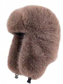 1 加厚狐狸毛绒雷锋帽，适合秋冬季户外活动的帽子，保暖百搭，徒步、滑雪、骑行、日常佩戴。复古亚克力渔夫帽，加厚毛绒防寒飞行员帽，万圣节礼物 - A - 查看 9