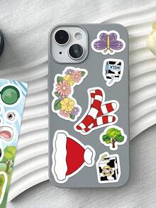 8PCS Cartoon Cow Face Swap Puzzle Sticker Cartoon Creative Personalized Stickers For Laptop Phone Waterproof Vinyl Junk Journal Sticker Boys Girls Animal Party Favors Thanksgiving Christmas Decorations Home Wall Decor