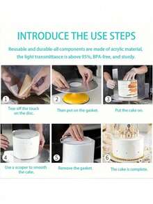 1pc Acrylic Round Cake Stand, 4/6/8/10 Inch Clear Plastic Round Cake Display Riser, Acrylic Cake Stand, Ideal For DIY Projects, Crafts, Cake Making, Desserts And Decorative Accessories, Blank DIY Crafts, Suitable For Valentine's Day, Mother's Day, Wedding, Birthday Party, Christmas And More