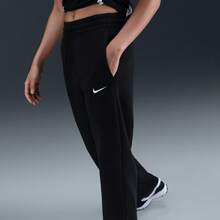 Nike Women's AS W NSW PHNX FLC HR PANT WID Knit Pants IH1012-010 - Black - View 3
