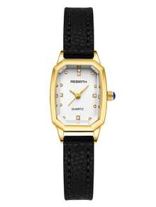 REBIRTH 1pc Women's Retro College Style Fashion Casual Quartz Wrist Watch, Suitable For Daily Wear