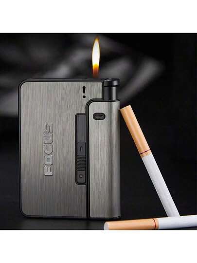 1 个多色高端时尚烟盒，可容纳 10 支香烟，男女皆宜的创意礼物，仅烟盒（不含打火机）