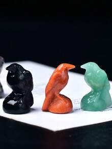 CUPIDCRYSTAL Figurină de corb sculptată din cristal natural, un cadou de piatră de cristal potrivit pentru decorarea casei, cristal vindecător cu piatră de meditație energetică, o alegere perfectă de cadou de Halloween pentru familie și prieteni.