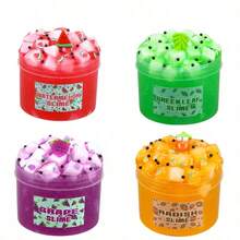 1 件超柔软黄油史莱姆，棒棒糖冰棒可爱迷人，派对礼品香味史莱姆，DIY 造型粘土史莱姆，适合各种节日和场合，男孩和女孩的圣诞礼物（颜色可能因批次而异），随机包含一些配件