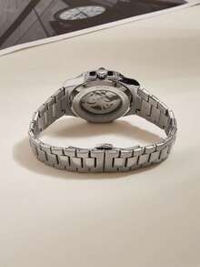 LONGLUX 1pc Men's Hollow Automatic Mechanical Watch, Minimalist Business Style Stainless Steel Band, Suitable For Daily Wear And Gift Giving - Multicolor - View 11