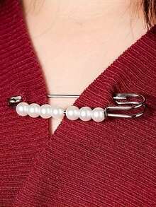 Clip de cintura con perlas falsas, hebilla anti-exposición para suéter de mujer, fijador de cintura, fijador de bufanda, clip de para pañuelo de cabeza, hebilla de chal, broche de ropa, broche de suéter, broche de mujer