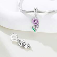 CYCUFF 1 pieza Colgante de flor con baño de plata para hacer pulseras, collares y joyas DIY, regalo para mujeres, regalo de Acción de Gracias