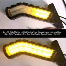 2pcs Seitenmarker Lichter Fließende Drehsignale Lampe Universal Für Autos SUV  LKW Rvs Bus Boot Anhänger LKW Pickup - Nhiều màu - Xem 6
