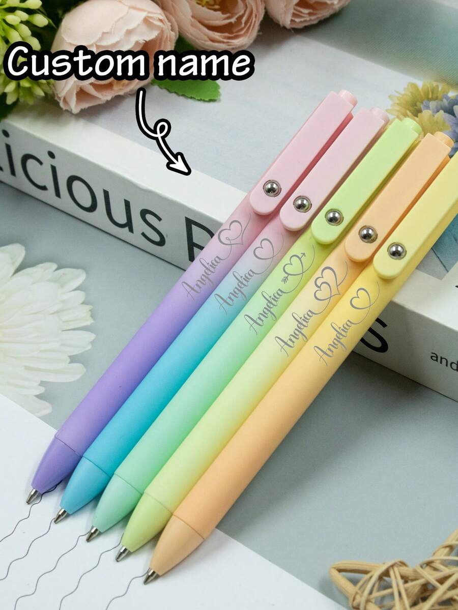 LICVIC Custom Gel Pens With Name,Personalized Teacher Pens,Customized Ballpoint Pen,Customizable Gradient Writech Pens,Birthday Gifts,Teacher's Day,Anniversary,Graduation Gifts,Christmas,Back To School Supplies,Valentine's Day,Kids,Daily,School,Student,Friend,Men,Women,Home,Business,Work,Office - Style a - View 1