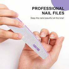 Canvalite 10 PCS Nail File Professional Nail Files Reusable Double Sided Emery Board(100/180 Grit) Nail Styling Tools For Home And Salon Use Christmas Gifts For Women - Nửa vầng trăng - Xem 7