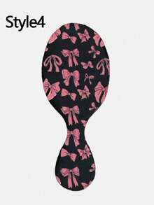 Brosse à cheveux à coussin d'air mini avec imprimé papillon et fleur, mignonne pour les enfants/filles (couleur de brosse à dents aléatoire). Le motif est réparti de manière aléatoire