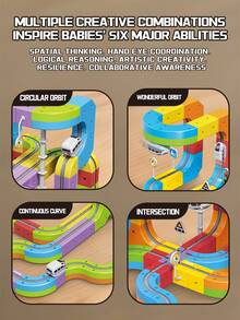 32/48/88 件模块化电动火车轨道套装，适合 3-5 岁儿童，包含连接轨道、反重力 3D 嵌入式布局和车辆，STEM 学习礼物，是万圣节、圣诞节和感恩节的理想选择。 - 彩色 - 查看 4