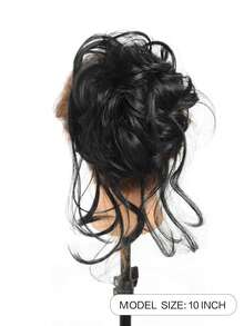 合成凌乱发髻发片卷发发髻接发带弹性接发发圈凌乱适合女性日常穿着和聚会 - 彩色 - 查看 7