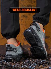 男女通用工业建筑工作鞋，宽楦钢头鞋，旋转纽扣新款舒适工作鞋，户外运动徒步鞋，建筑工地轻便透气工作鞋，男女通用（请测量脚长，根据中国尺码选择尺码）