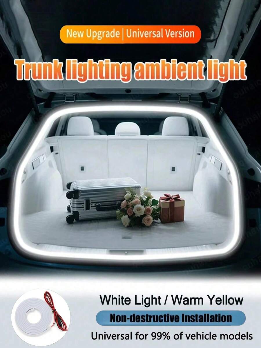 Easypie Selection 汽车后备箱氛围灯条柔性防水LED灯带内饰车内后备箱装饰灯车载高亮照明灯DIY灯隐藏安装自动感应尾门灯条