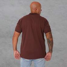 Men's Polo Shirt Plus Size Piquet Premium High Quality Luxury Comfort Short Sleeve - Rust Brown - View 2