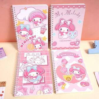  1 pieza Conjunto de Cuaderno Lindo de Sanrio, Cuaderno Espiral A5 de My Melody, Cuaderno de Dibujos Animados Lindo, Útiles Escolares, Regalo Perfecto para Fiestas, Regalo de Vacaciones para Fans. (Estilo Aleatorio)
