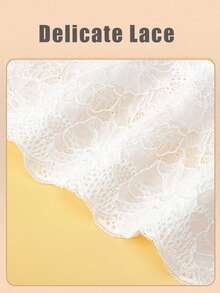 女士白色蕾丝防走光防滑裙、A字衬裙 - 白色 - 查看 3