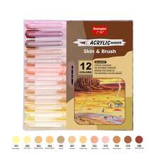 Guang Na 1 Set Of 24 Pcs Professional Skin Color And Anime Color Acrylic Paint Markers Pens, DIY Graffiti Quick Drying And Anti Penetrate, Colors Can Be Stacked, Powerful Coverage, Suitable For School Opens And Back To School Season Gifts, T-Shir/Canvas Shoe Mysterious Coloring, Outdoor Sketching, Handicraft Artists, School Supplies Colouring Pens, Drawing Art Supplies Felt Tip Pens Stationery Set - Multicolor - View 15