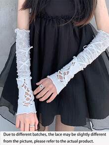 1对蕾丝袖套 超薄防晒洛丽塔蕾丝袖套 女士蕾丝袖套配饰 夏季 - 彩色 - 查看 10