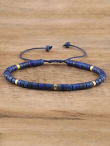 gxtbw 1条可调节高品质简约毕加索玉珠手链，天然石手链，优雅手链