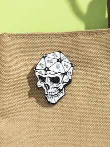 1/3 piezas Broche de estilo oscuro de esqueleto de Halloween, insignia de calavera con patrón de dados de aleación, decoración creativa para ropa, mochila, regalo de Navidad de expresión personalizada única