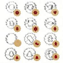 8pcs Christmas Cookie Cutter Set, Stainless Steel Jam Cookie Molds - Star, Snowman, Meteor, Heart, Christmas Tree, Deer, Delicate Dessert Cookie Stamp Set, Suitable For Birthday, Christmas, Valentine's Day Party Baking Decoration Christmas Christmas Decorations Christmas Pajamas Christmas Gifts Christmas Decor