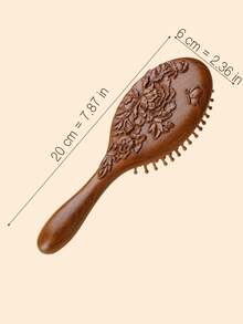 1pc Natural Material Air Cushion Massage Hair Brush, Exquisitely Carved Phoenix, Koi, Orchid, Peony Pattern, Soft Air Cushion Design, Comfortable Scalp Massage, Women Hair Brush, Home Use, Gift - Nhiều màu - Xem 5