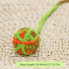 Colorful Woven Yarn Ball Cat Toy With Bell, Cute & Fresh, Chewing & Playing Toy For Cats, Pet Supplies